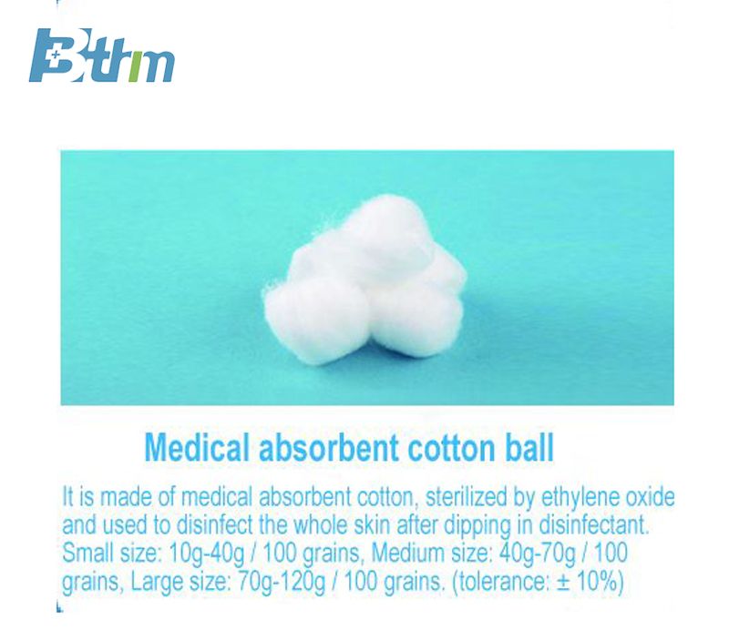Medical absorbent cotton ball