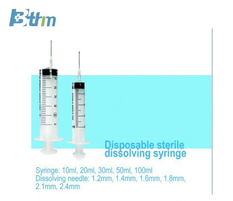 Disposable sterile dissolving syringe