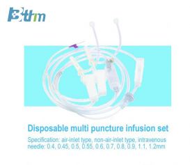 Disposable multi puncture infusion set