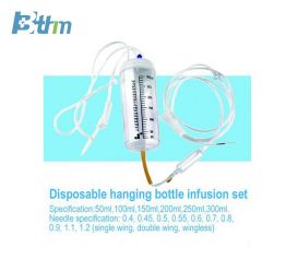 Disposable hanging bottle infusion set