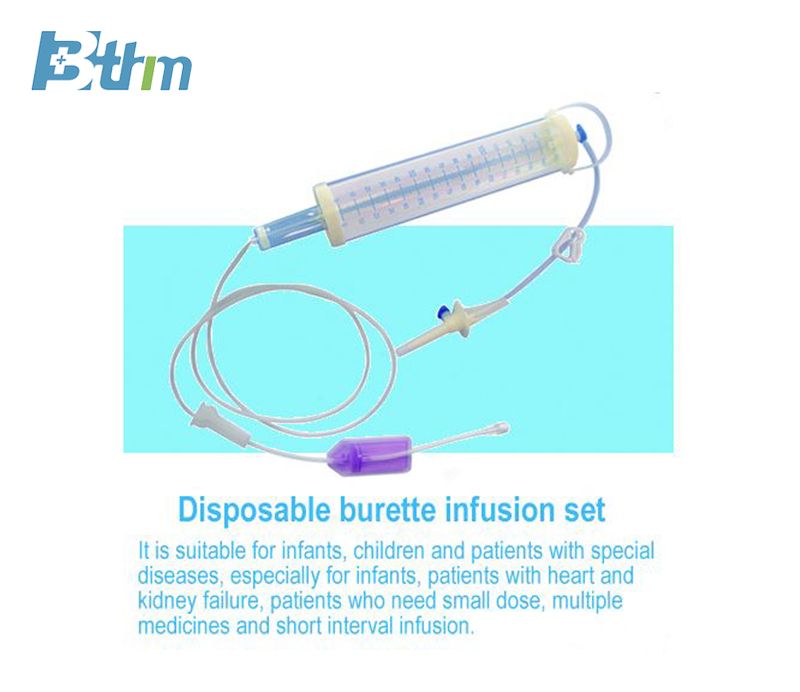 Disposable infusion set with burette